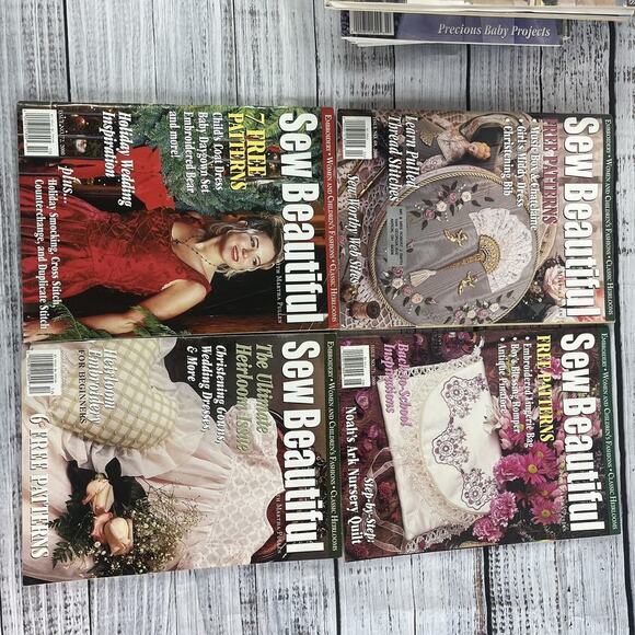 Vintage Sew Beautiful Martha Pullen 4 pc Magazine Bundle Heirloom Sewing 2000 - Picture 3 of 8